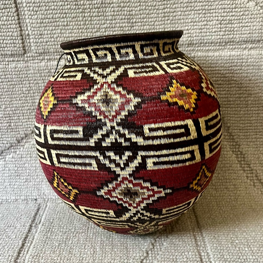 Vintage Wounaan Hosig Di Basket Panama Rainforest Tribal Art Vessel